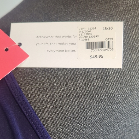 Livi Active Royal Blue Tank Top with White Accents - Picture 2 of 4